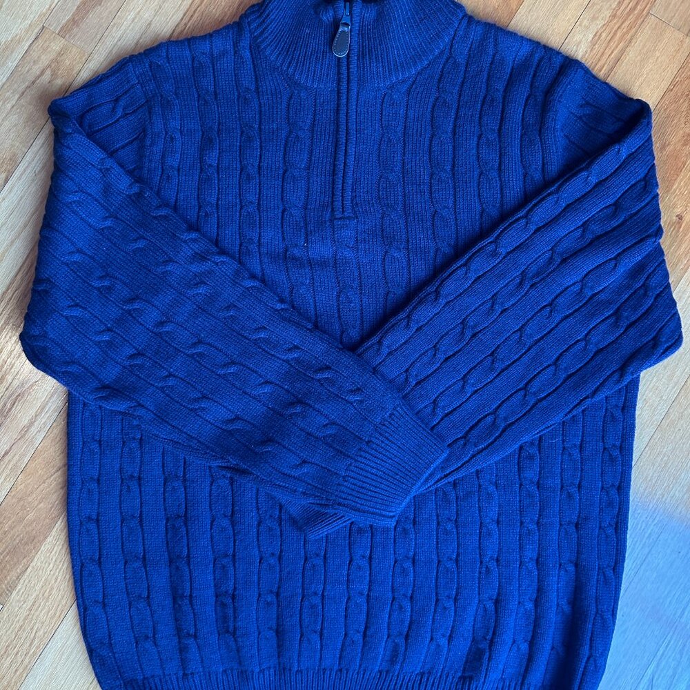 Men's Quarter Zip Cable Knit Sweater